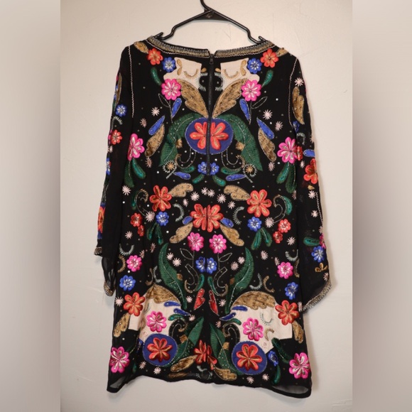 Alice + Olivia Eleonora Multicolored Embroidered Celeb Favorite Mini Dress Small - Picture 3 of 13